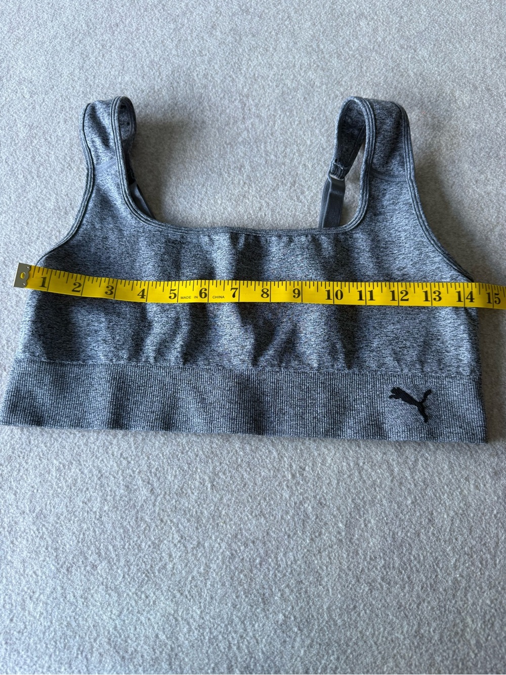 Puma Gray Seamless Adjustable-Strap Sports Bra - Picture 5 of 6